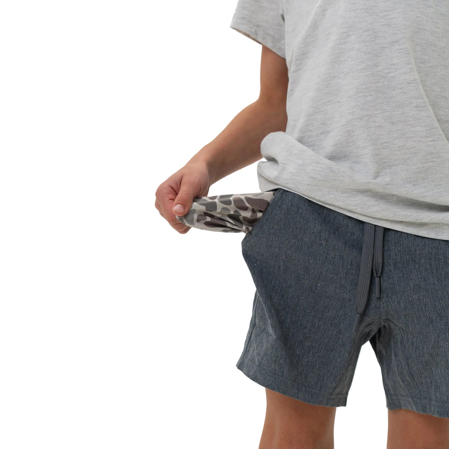 Youth Athletic Short Grizzly Grey Deer Camo
