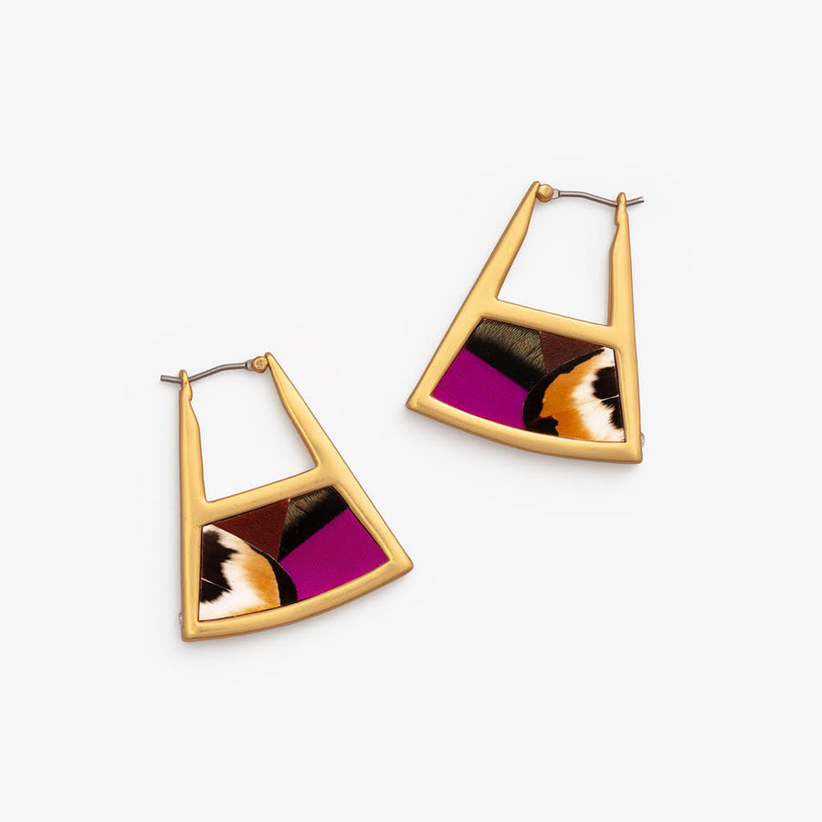 Ava Double Sided Triangle Hoop Earring