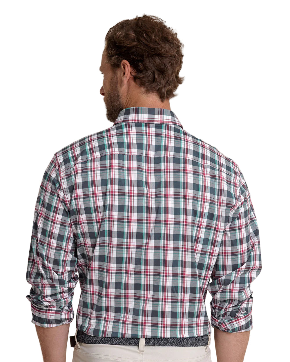 Breakwater Plaid Sport Shirt Dress Blue