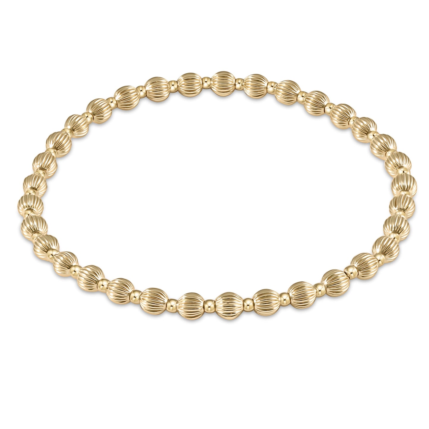 Dignity Grateful Pattern 4mm Bead Bracelet Gold