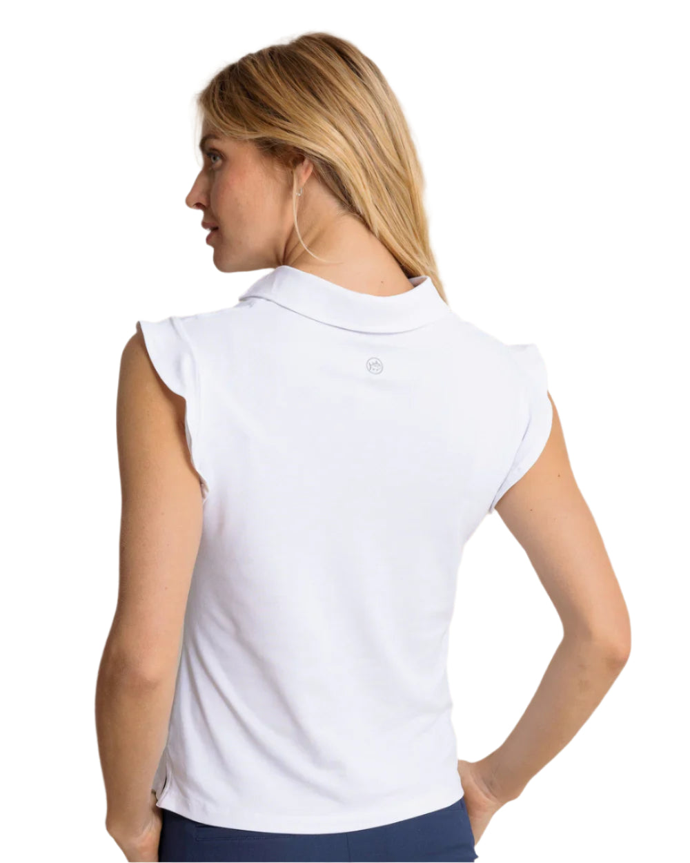 Ws Dayna Active Ruffle Polo Tank White