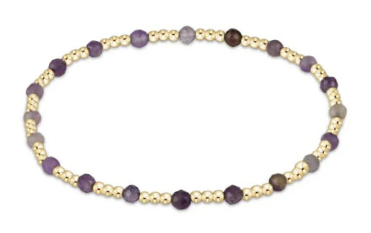 FW25 egirl Gemstone Gold Sincerity Pattern 3mm Bead Bracelet
