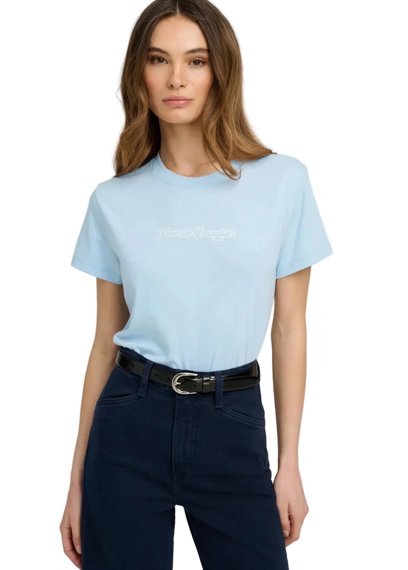 Ws FD Cropped Varsity Tee Sea Blue