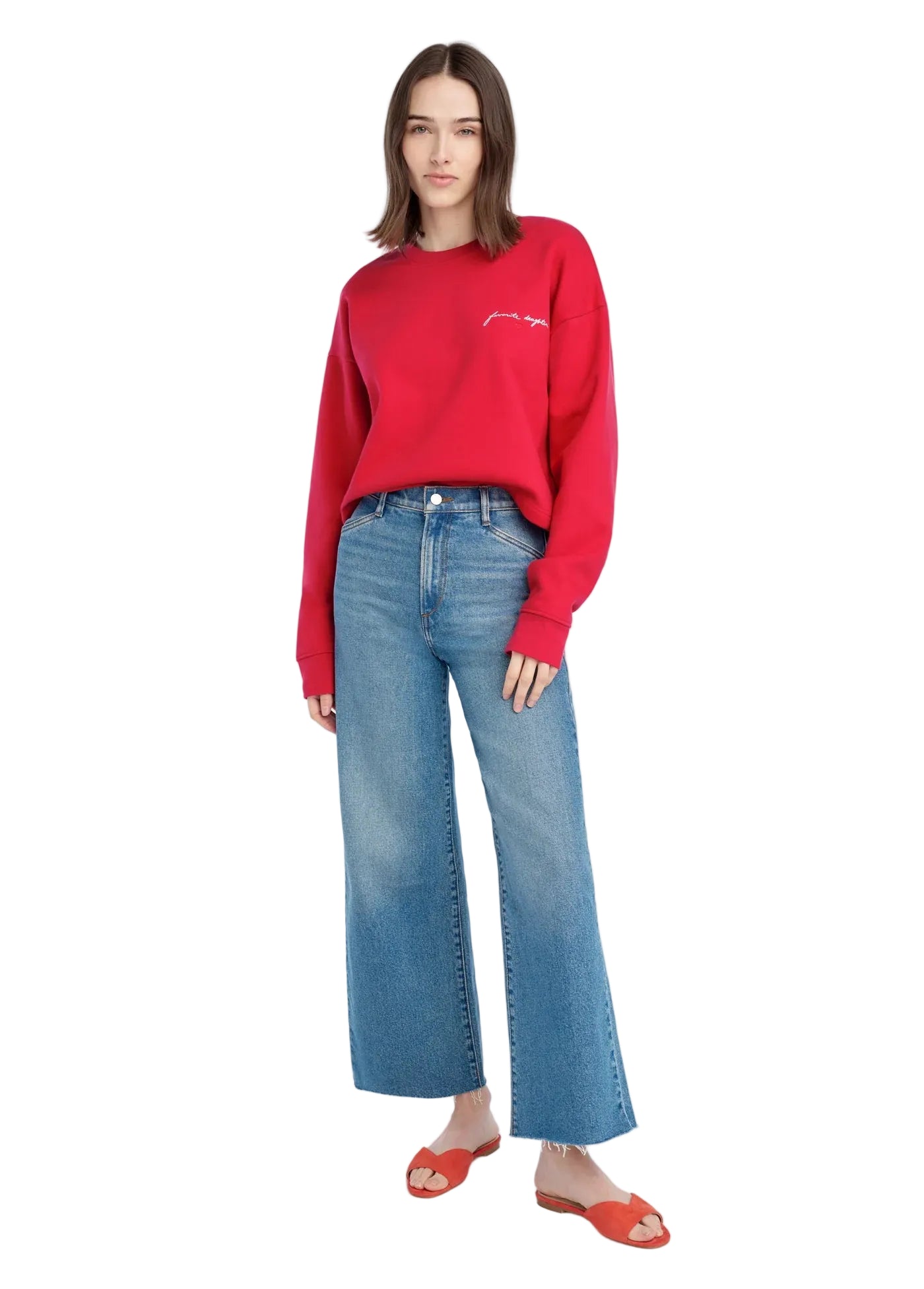 Ws FD Cropped Signature Sweatshirt Rouge Red/Red
