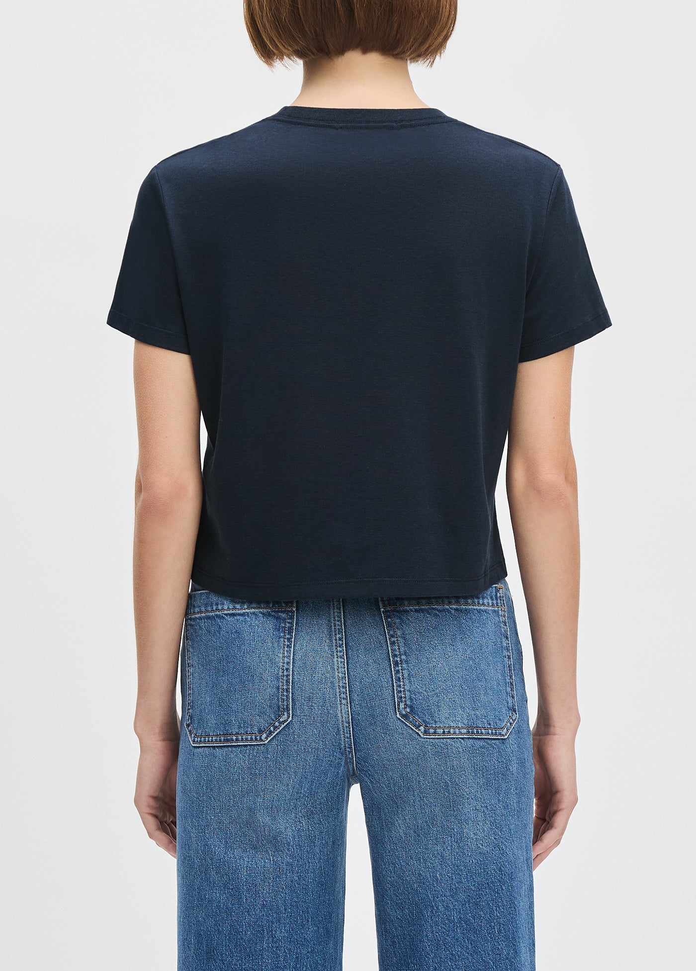 Ws FD Cropped Collegiate Tee Navy/Burgundy