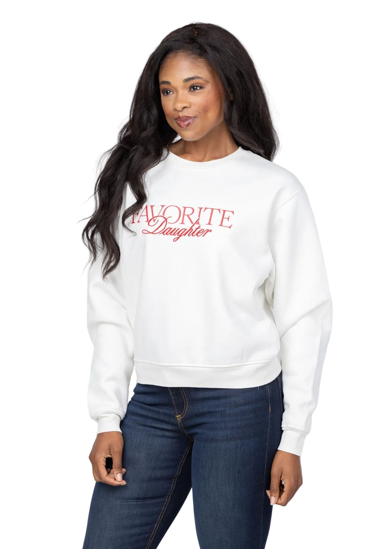 Ws Embroidery Ritzy Classic Sweatshirt Sugar/Red