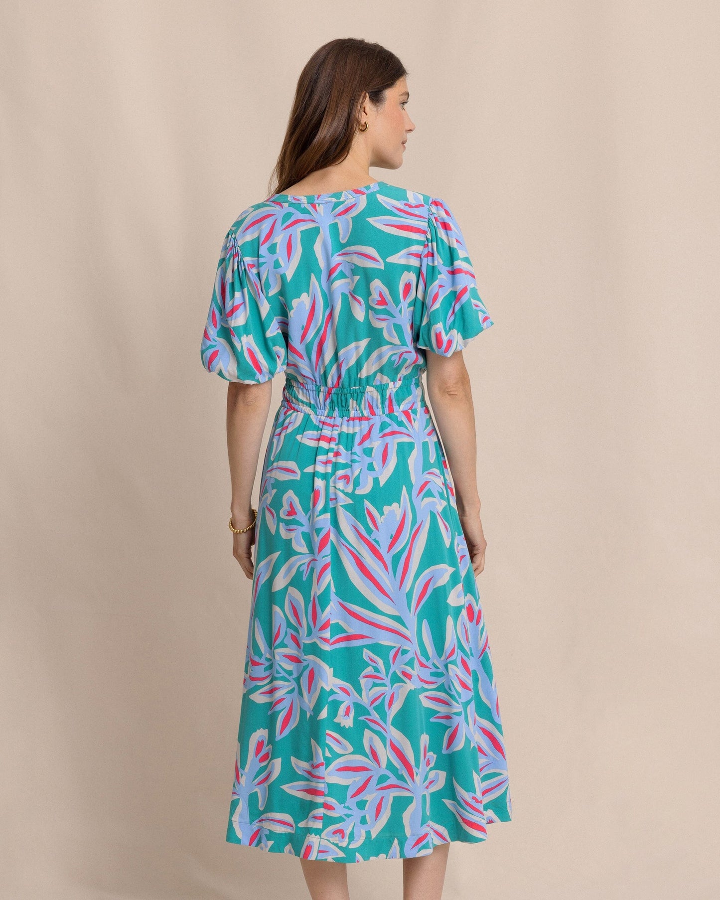 Ws Penni Vintage Gardens Midi Dress Spruce Shade