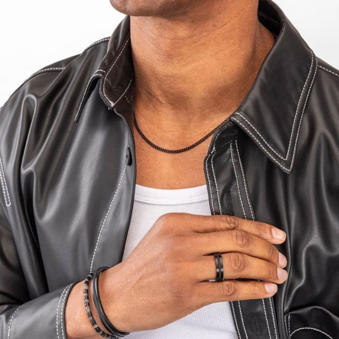 Curb Chain Necklace 55cm Black