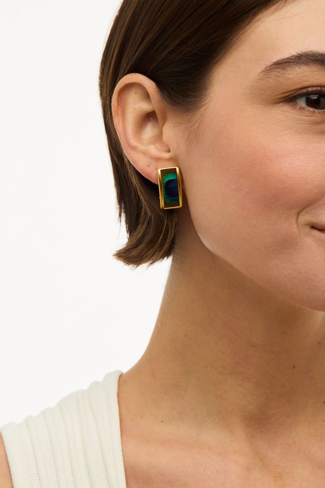 Olivia Rectangular Stud Gold Earring