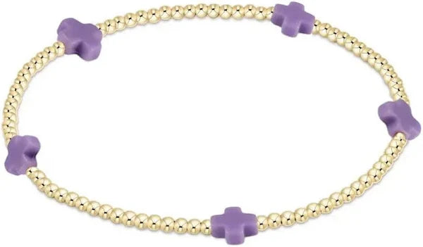 egirl Signature Cross Small Gold Pattern 2mm Bead Bracelet