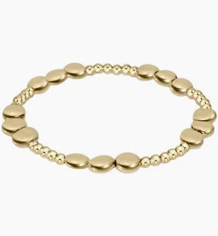 Honesty Joy Pattern 6mm Bead Bracelet Gold