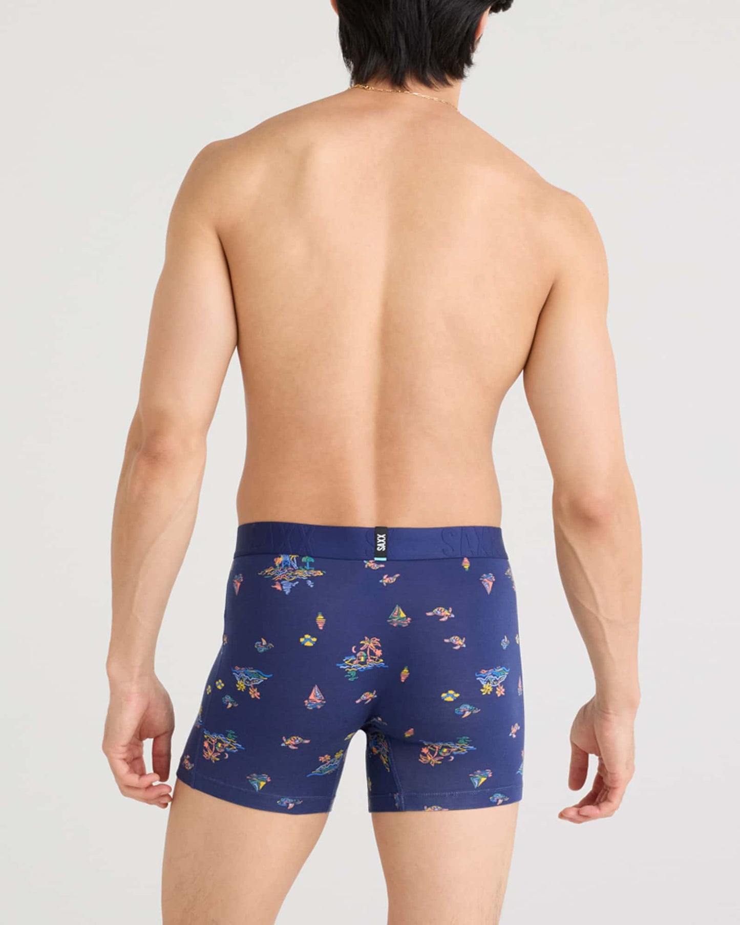 Cooling Cotton Boxer Brief Island Life Midnight