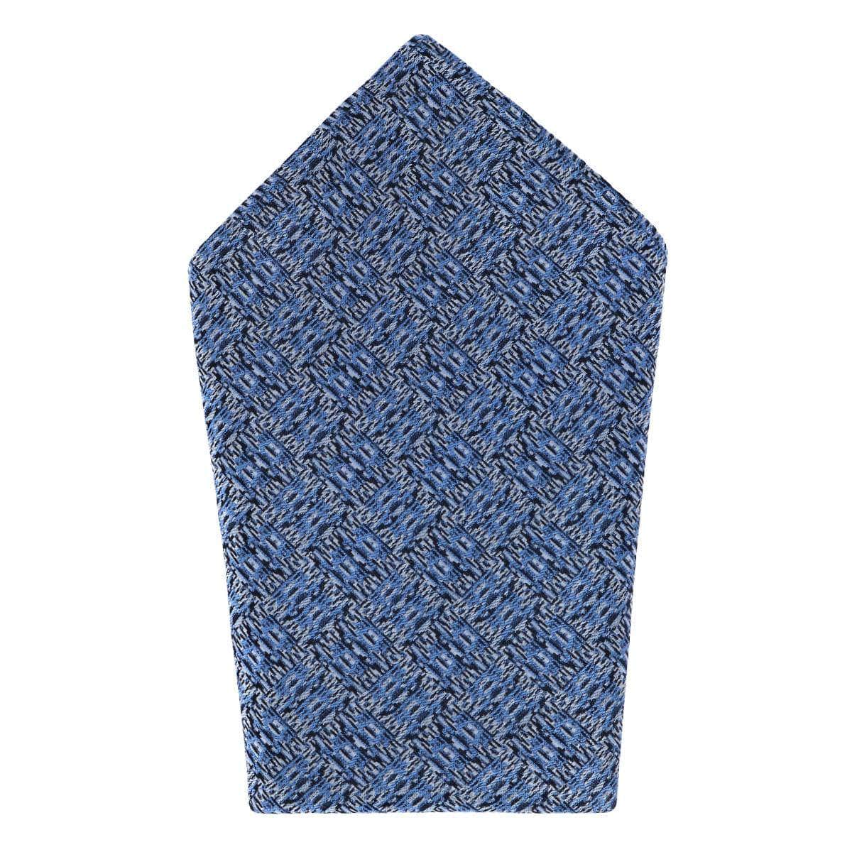 Benito's Blue Basketweave Silk Pocket Square