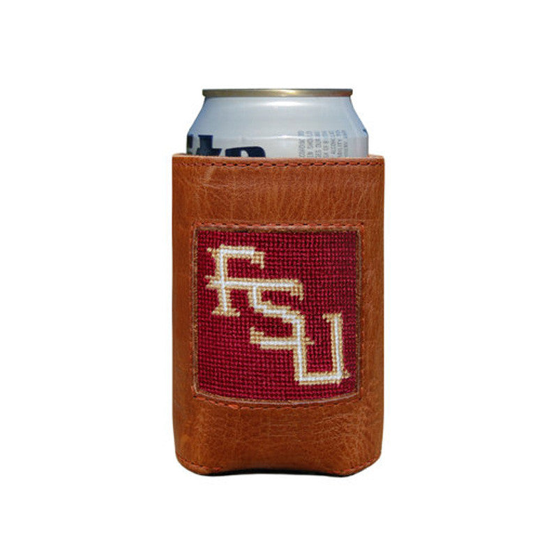 Florida State University Leather Needlepoint Koozie - Beau Outfitters