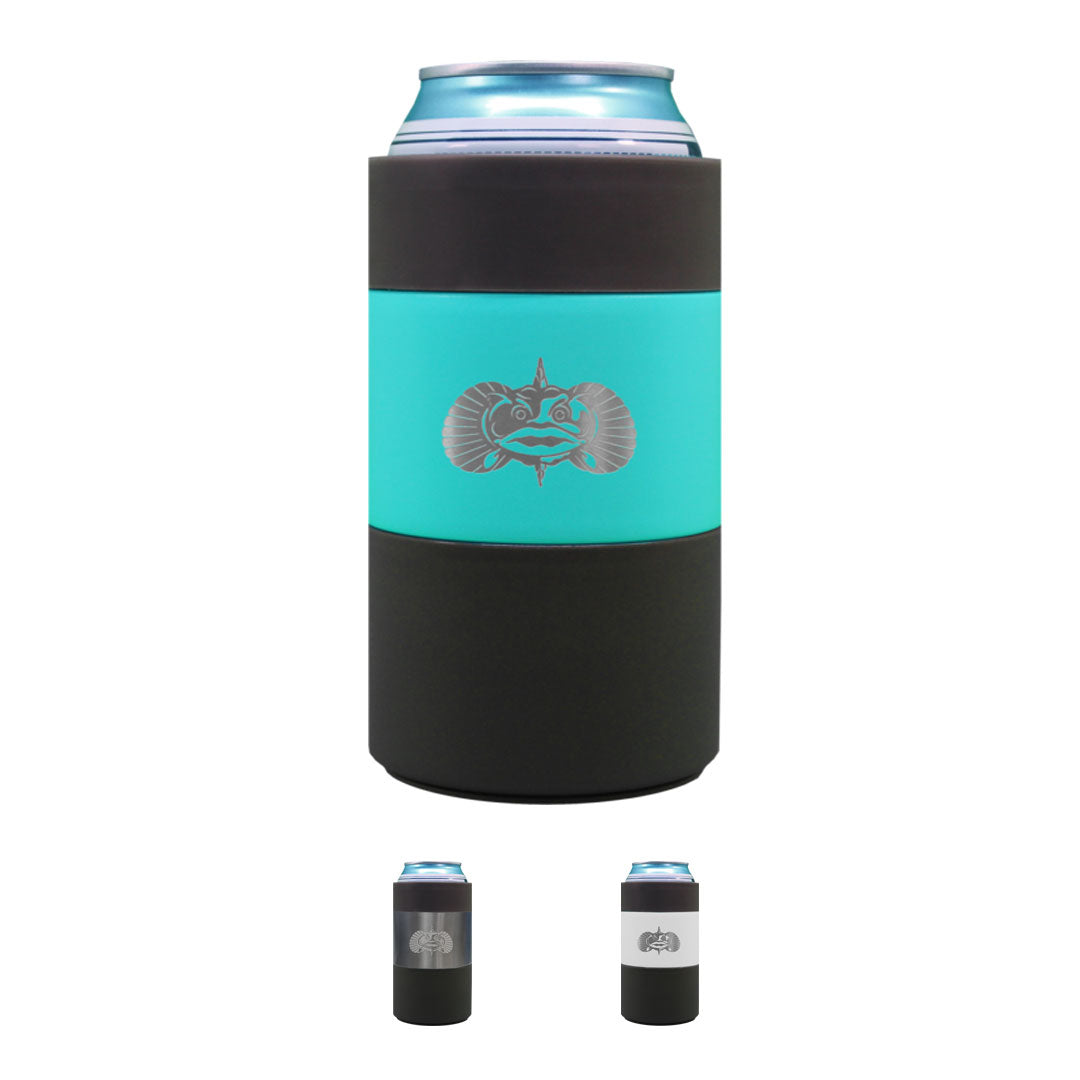  Toadfish Non-Tipping Can Cooler for 12oz Cans - Suction Cup Can  Cooler for Beer & Soda - Includes Slim Can Adapter - Stainless Steel  Double-Wall Vacuum Insulated Cooler - Graphite 