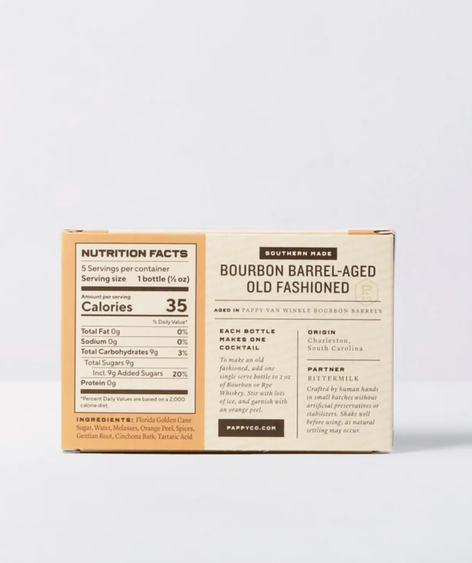 Bourbon Barrel Aged Old Fashioned Mix: Single Serve 5-pack - Beau Outfitters