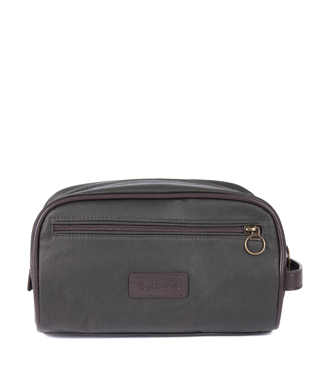 Barbour Wax Washbag Olive/Brown - Beau Outfitters