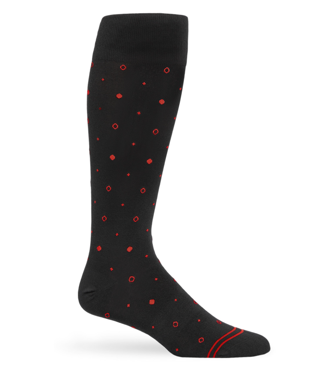Mixed Dot Red/Black Dress Sock - Beau Outfitters