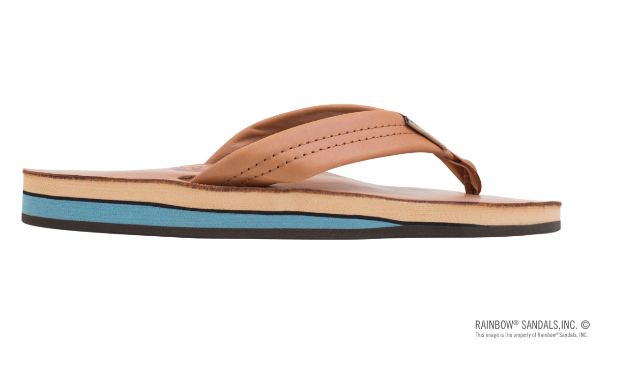 Premier Leather Double Layer Sandal Tan/Blue