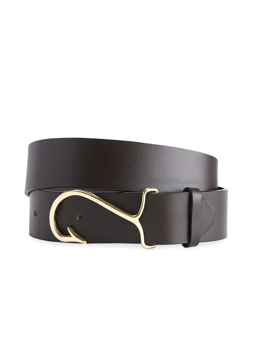 DH Leather O-Ring Belt Dk Brown