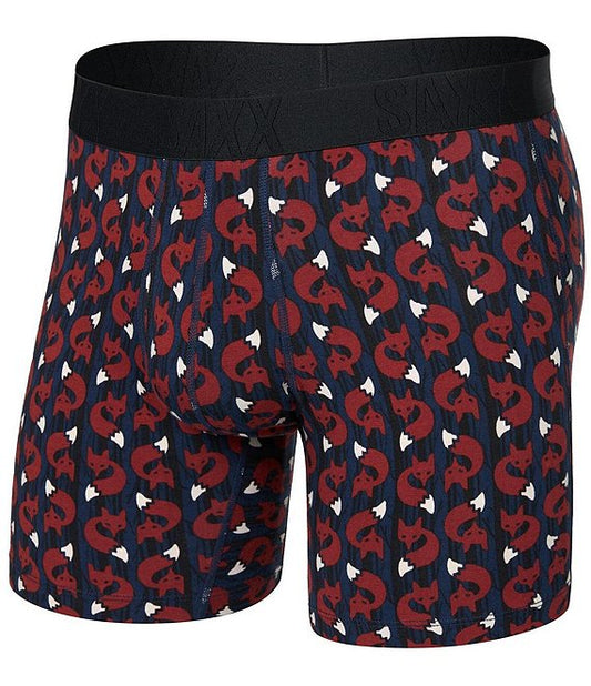 DT Cooling Cotton Boxer Brief Fox Check Navy