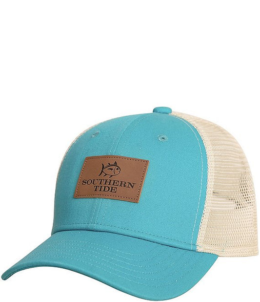 Youth ST Leather Patch Trucker Hat Spruce Shade