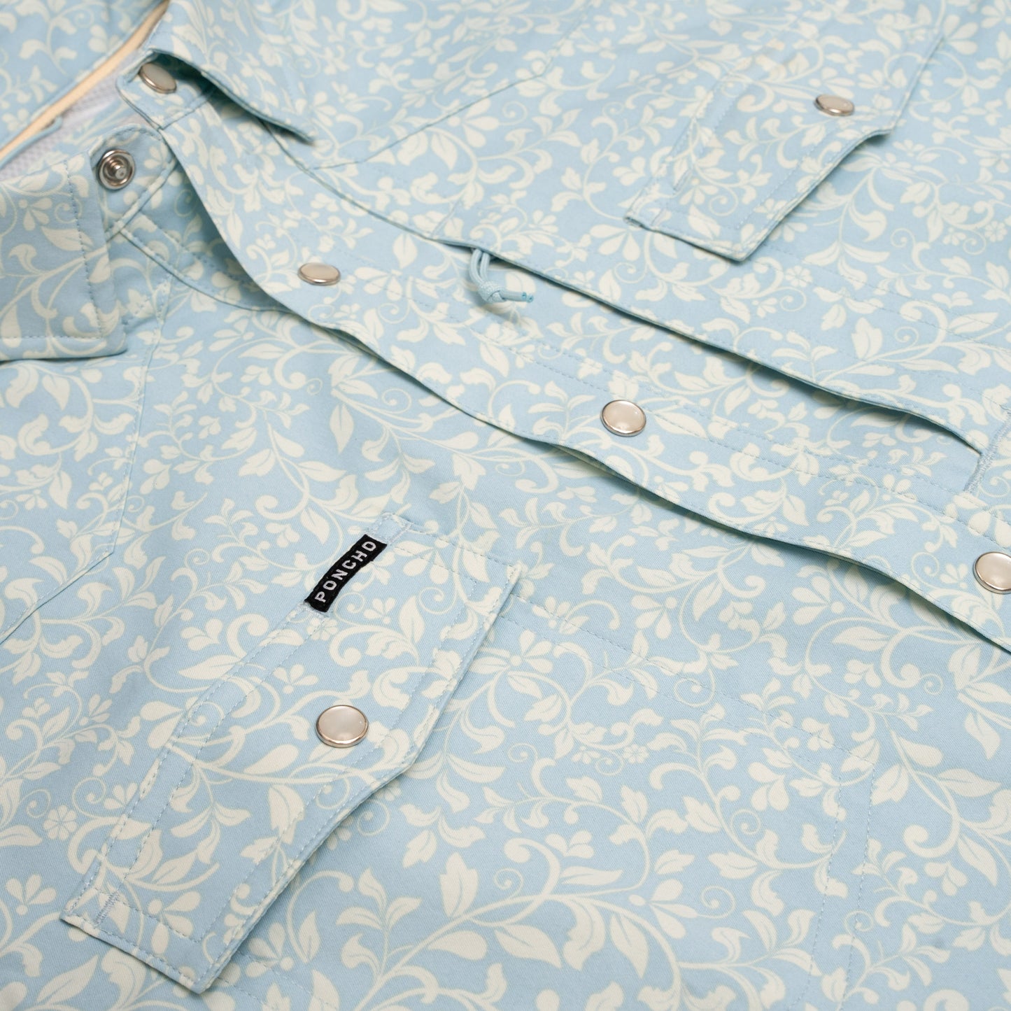 The Buckhorn Western LS Shirt Slim Fit Blue Flower