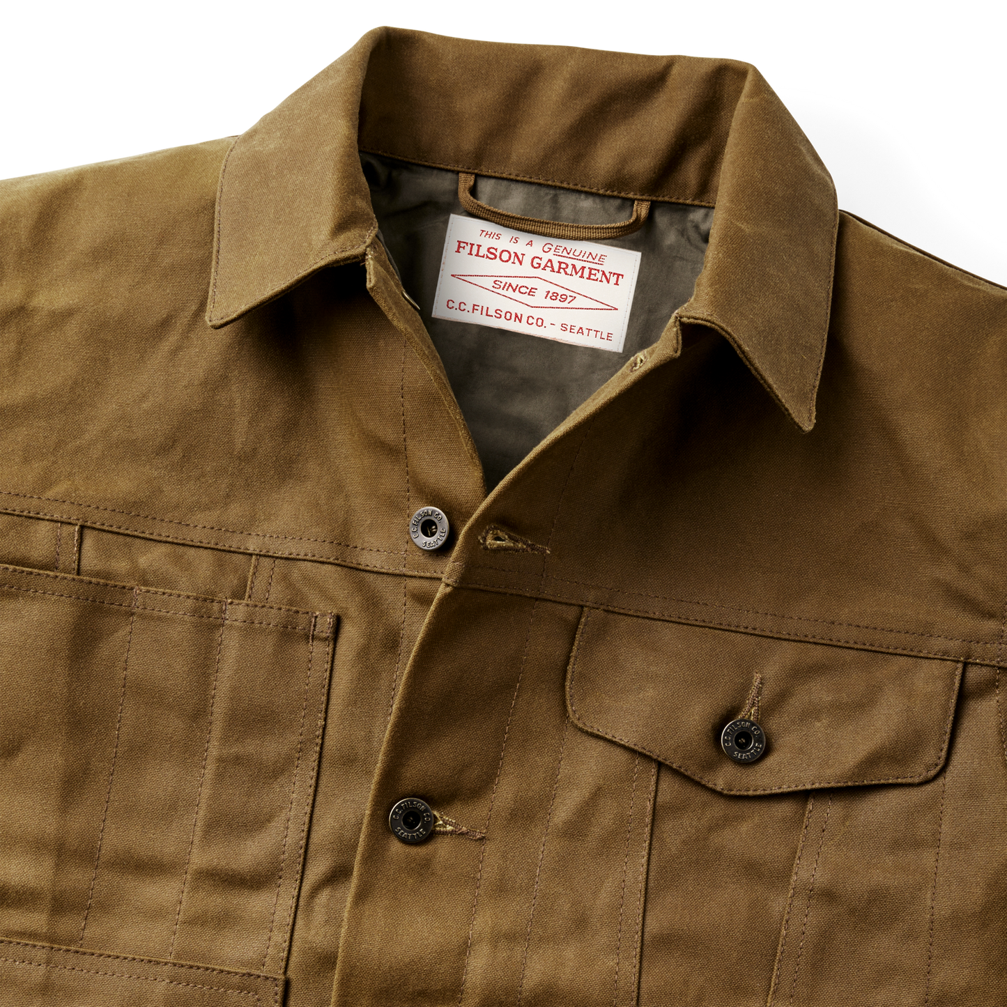 Tin Cloth Short Lined Cruiser Jacket Dk Tan