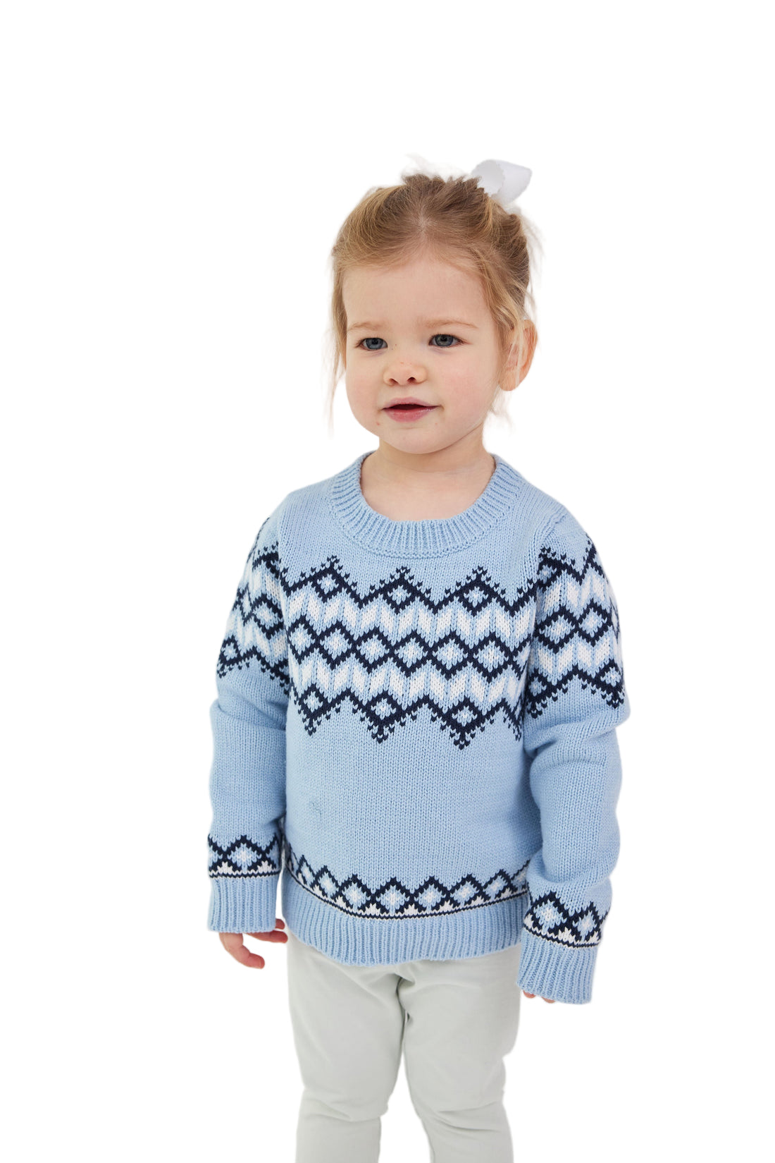 Youth Periwinkle Fair Isle Sweater