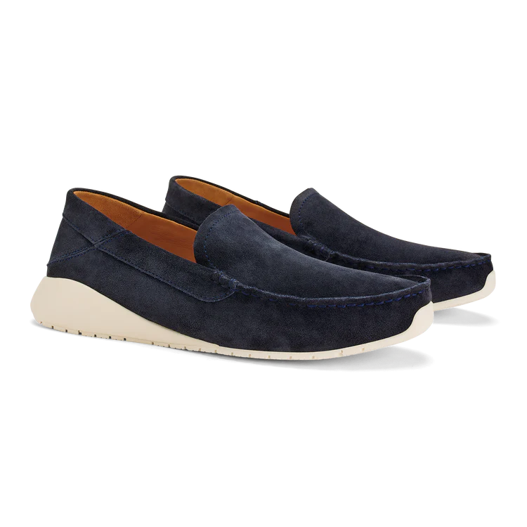 KA' A Italian Suede Loafer Navy