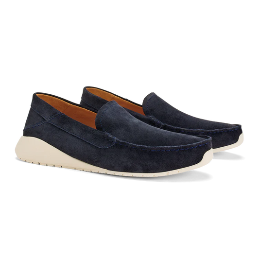 KA' A Italian Suede Loafer Navy