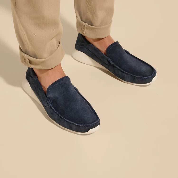 KA' A Italian Suede Loafer Navy