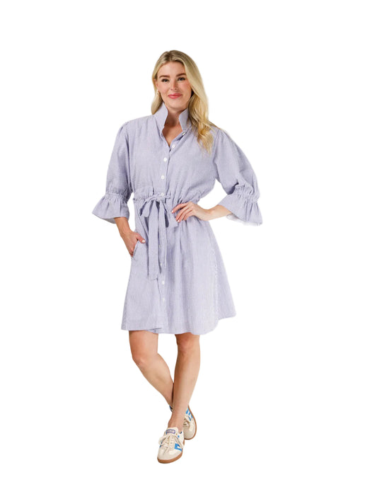 Ws Stella Dress Blue/White Seersucker