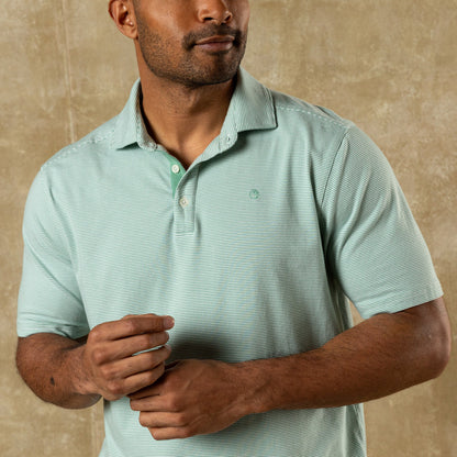 Hanover Stripe Pima Cotton Polo Aspen Green