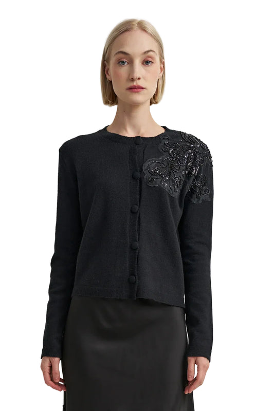 Ws Abbott Knit Cardigan Black