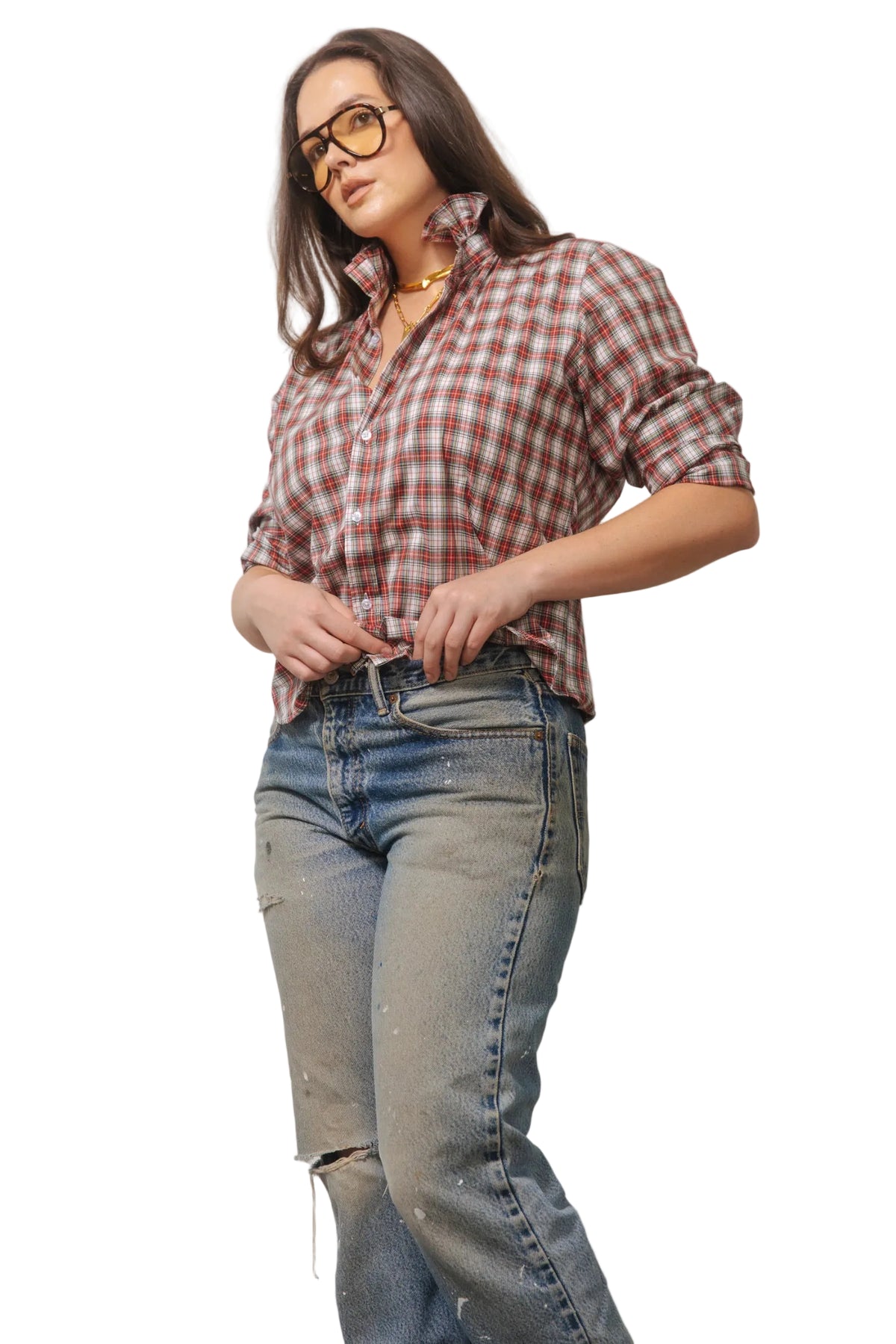 Ws Quarantina Holiday Plaid Shirt Red
