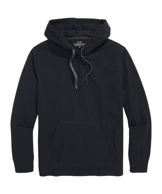 Grid Fleece Textured Hoodie Jet Black