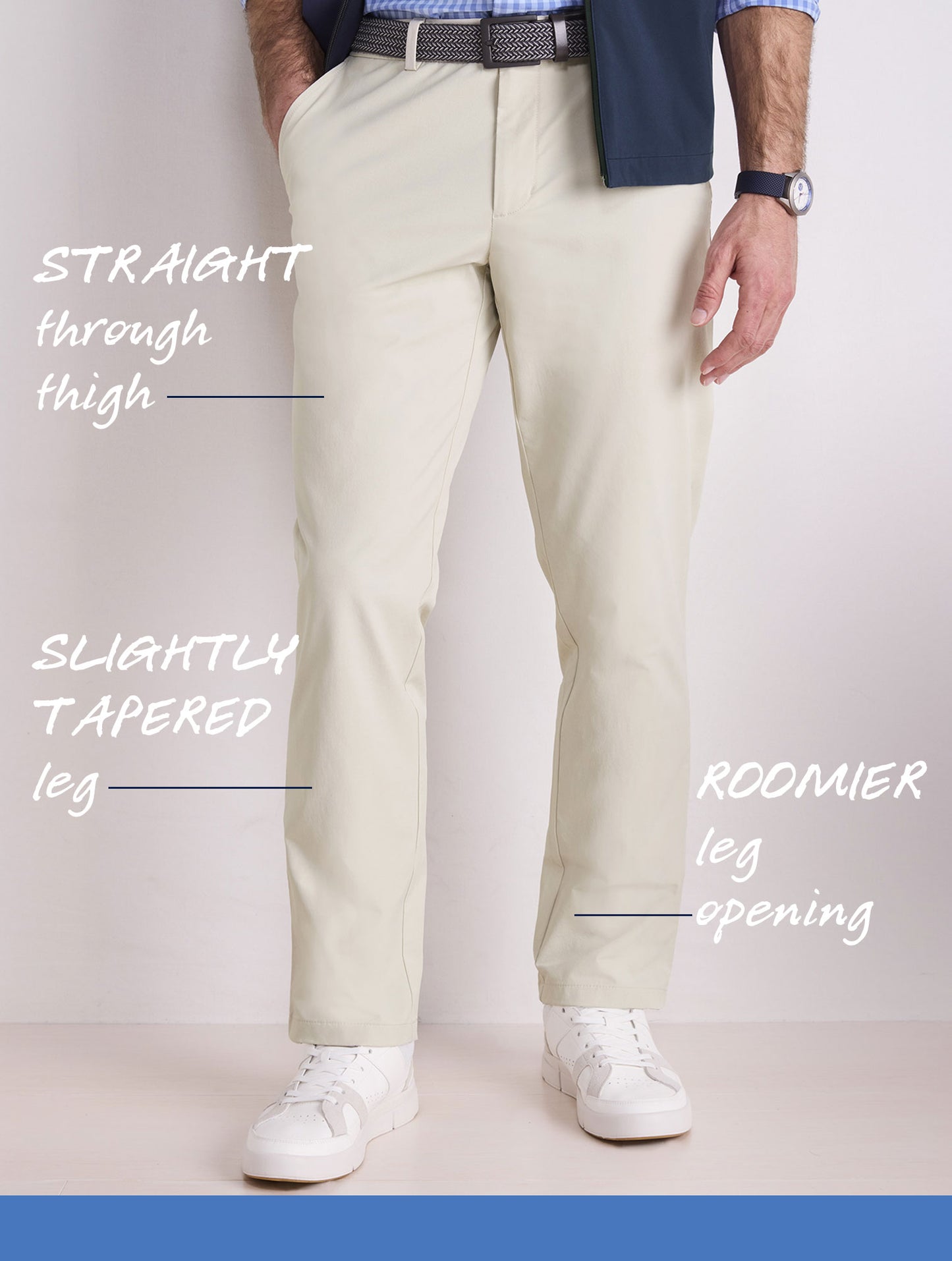 Straight Fit On The Go Perf Pant Khaki
