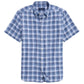 Vineyard Vines blue plaid short-sleeve button-down shirt with chest pocket