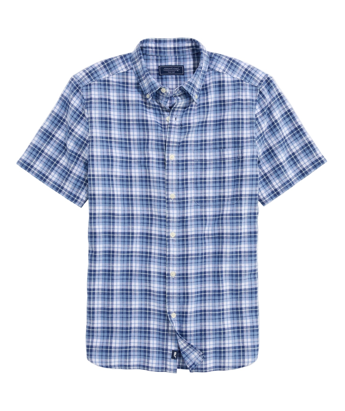 Coskata Plaid Island Slub SS Shirt Coastline