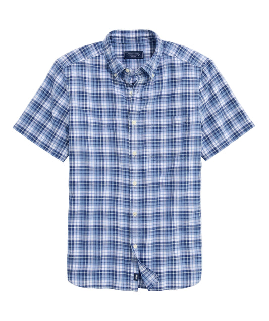 Coskata Plaid Island Slub SS Shirt Coastline