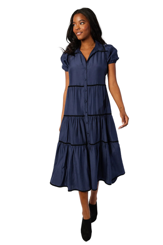 Ws Button Front Shirt Dress Navy