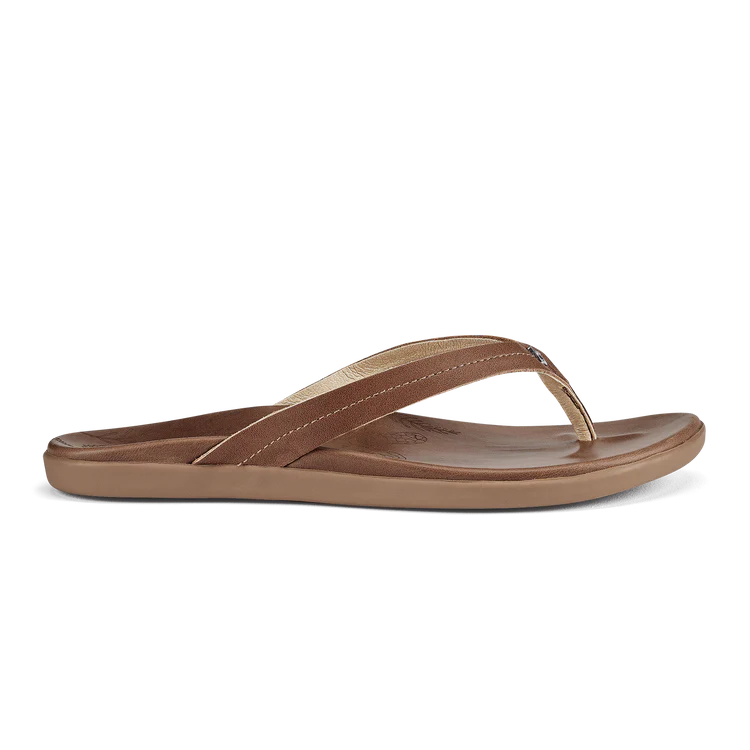 Ws Honu Leather Sandal Tan/Tan