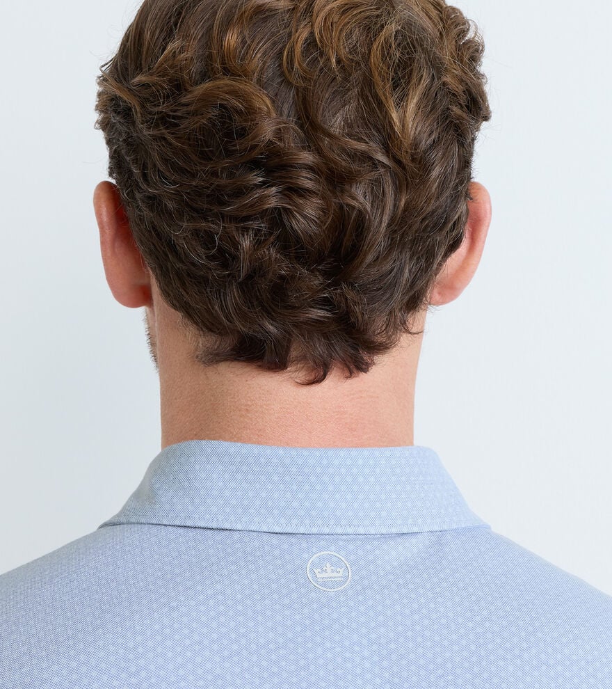 Albatross Diamond Cotton-Blend Piqué Polo Dusk Blue