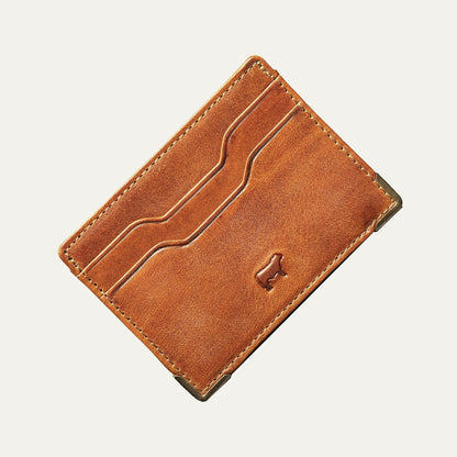 William Front Pocket Card Case Cognac