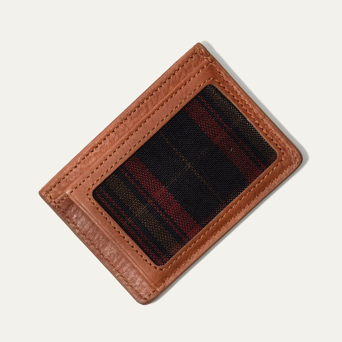 William Front Pocket Card Case Tan
