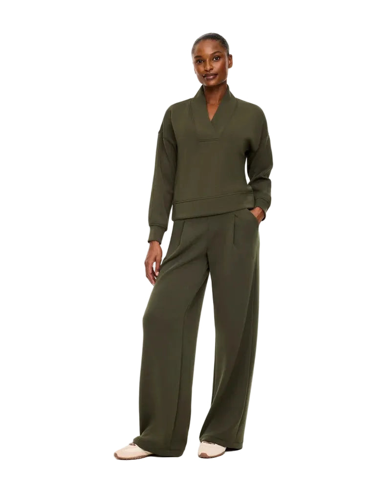Ws AirEssentials Pleated Wide Leg Pant Monstera