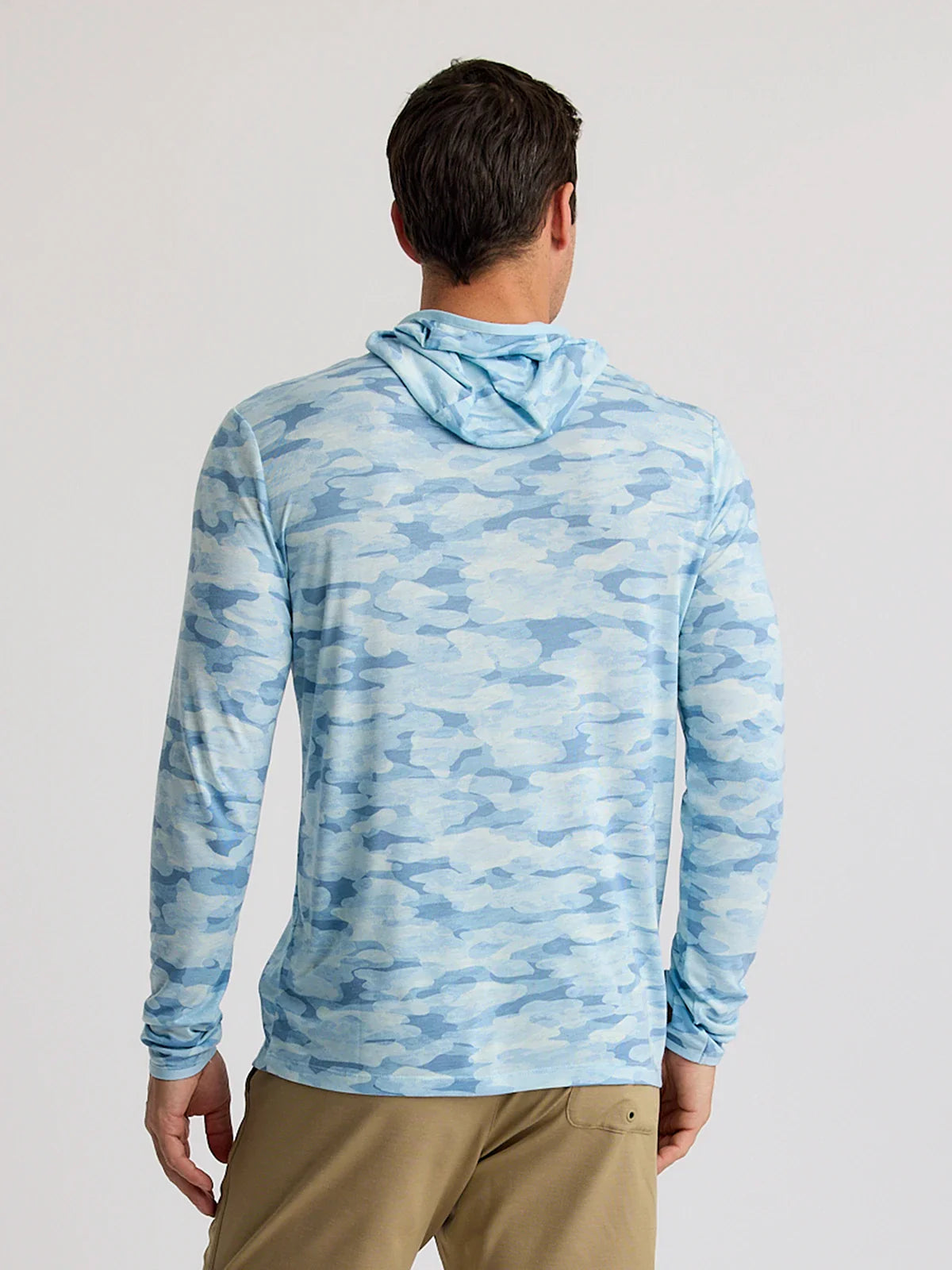 Bamboo Lightweight Hoodie Seasmoke Camo Surf Blue