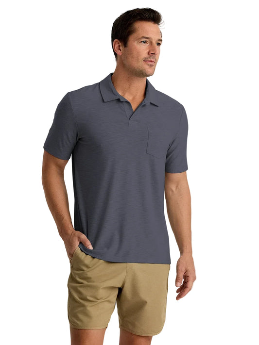 Bamboo Slub Polo II Storm Cloud