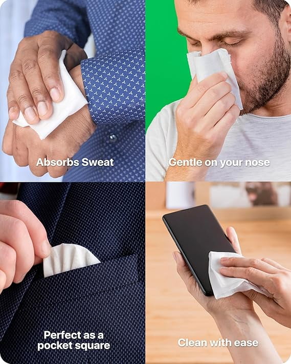 Set Of Three White Handkerchief Blend Cotton